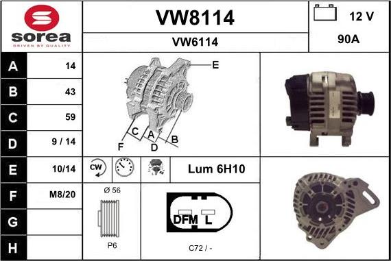 SNRA VW8114 - Alternatore autozon.pro