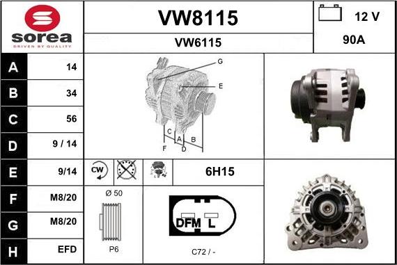 SNRA VW8115 - Alternatore autozon.pro