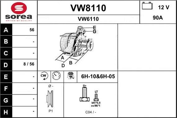 SNRA VW8110 - Alternatore autozon.pro