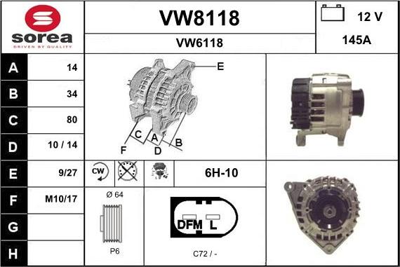 SNRA VW8118 - Alternatore autozon.pro