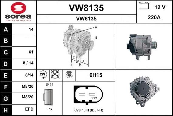 SNRA VW8135 - Alternatore autozon.pro