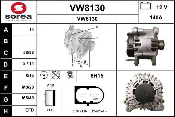 SNRA VW8130 - Alternatore autozon.pro