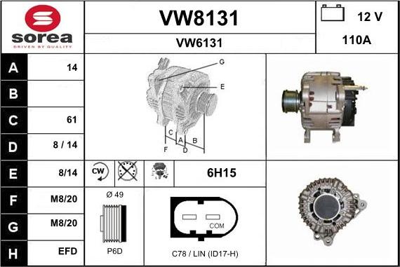 SNRA VW8131 - Alternatore autozon.pro