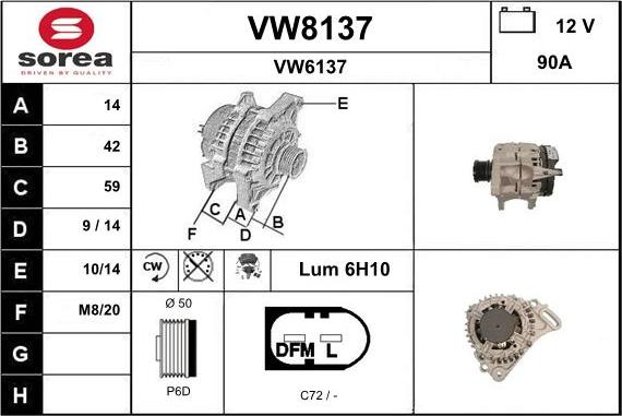 SNRA VW8137 - Alternatore autozon.pro