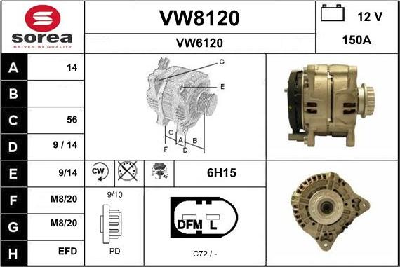 SNRA VW8120 - Alternatore autozon.pro