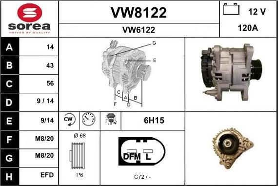 SNRA VW8122 - Alternatore autozon.pro