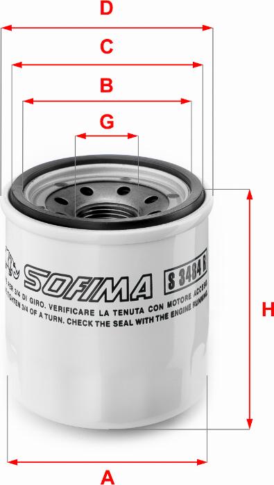 Sofima S 3484 R - Filtro olio autozon.pro