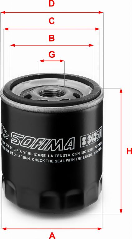 Sofima S 3435 R - Filtro olio autozon.pro