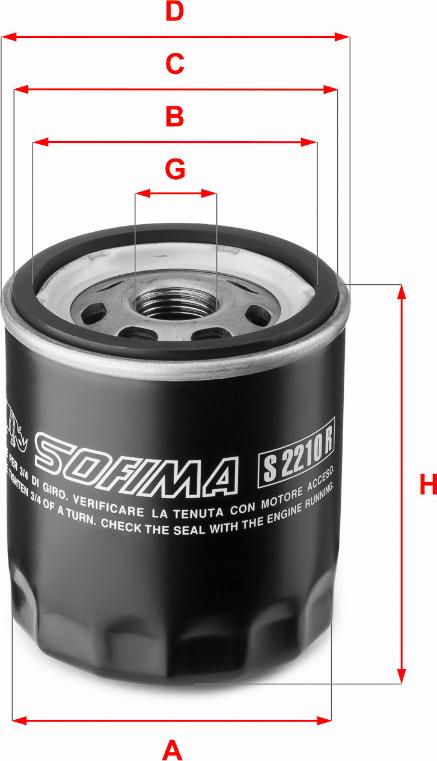 Sofima S 2210 R - Filtro olio autozon.pro