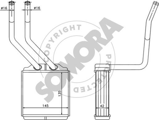 Somora 094550A - Scambiatore calore, Riscaldamento abitacolo autozon.pro