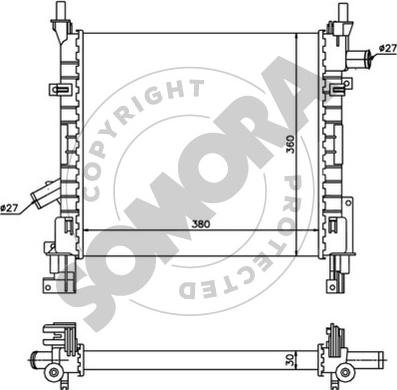 Somora 091040B - Radiatore, Raffreddamento motore autozon.pro