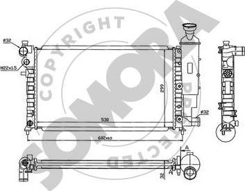 Somora 050240C - Radiatore, Raffreddamento motore autozon.pro