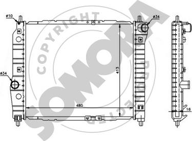 Somora 061140 - Radiatore, Raffreddamento motore autozon.pro