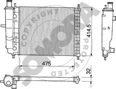 Somora 082240 - Radiatore, Raffreddamento motore autozon.pro