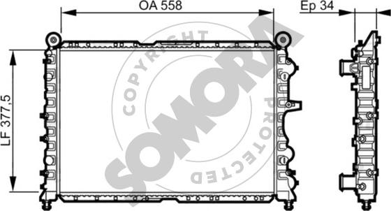 Somora 087540 - Radiatore, Raffreddamento motore autozon.pro