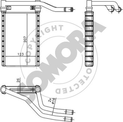 Somora 087250 - Scambiatore calore, Riscaldamento abitacolo autozon.pro