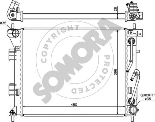 Somora 112340A - Radiatore, Raffreddamento motore autozon.pro