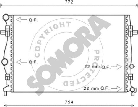 Somora 351240A - Radiatore, Raffreddamento motore autozon.pro