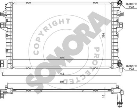 Somora 351241 - Radiatore, Raffreddamento motore autozon.pro