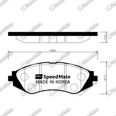 SpeedMate SM-BPG009 - Kit pastiglie freno, Freno a disco autozon.pro