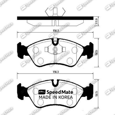 SpeedMate SM-BPG006 - Kit pastiglie freno, Freno a disco autozon.pro