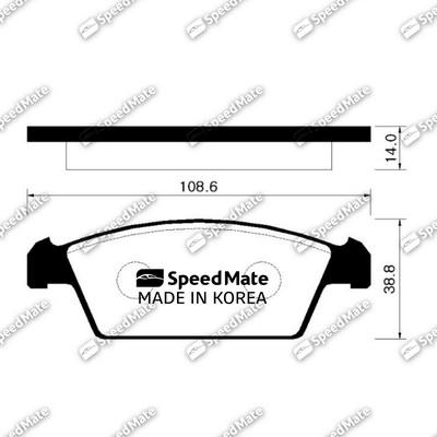 SpeedMate SM-BPG001 - Kit pastiglie freno, Freno a disco autozon.pro