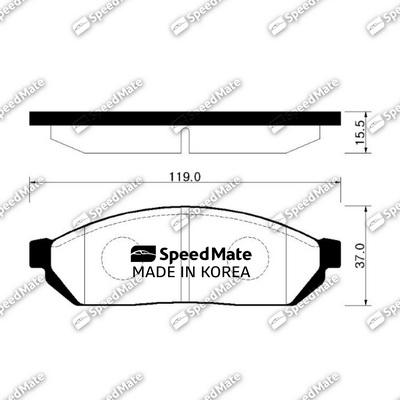 SpeedMate SM-BPG003 - Kit pastiglie freno, Freno a disco autozon.pro