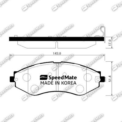 SpeedMate SM-BPG014 - Kit pastiglie freno, Freno a disco autozon.pro