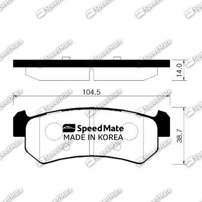 SpeedMate SM-BPG015 - Kit pastiglie freno, Freno a disco autozon.pro