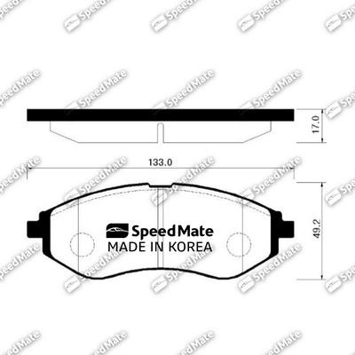 SpeedMate SM-BPG013 - Kit pastiglie freno, Freno a disco autozon.pro