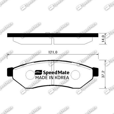 SpeedMate SM-BPG012 - Kit pastiglie freno, Freno a disco autozon.pro