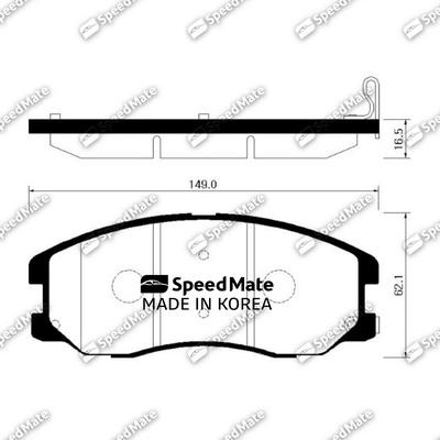 SpeedMate SM-BPG017 - Kit pastiglie freno, Freno a disco autozon.pro