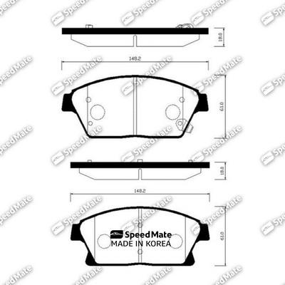 SpeedMate SM-BPG025 - Kit pastiglie freno, Freno a disco autozon.pro