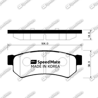 SpeedMate SM-BPG020 - Kit pastiglie freno, Freno a disco autozon.pro