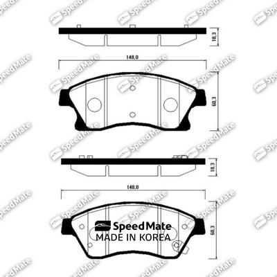 SpeedMate SM-BPG021 - Kit pastiglie freno, Freno a disco autozon.pro