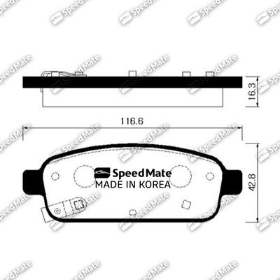 SpeedMate SM-BPG022 - Kit pastiglie freno, Freno a disco autozon.pro