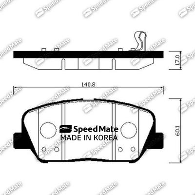 SpeedMate SM-BPH050 - Kit pastiglie freno, Freno a disco autozon.pro