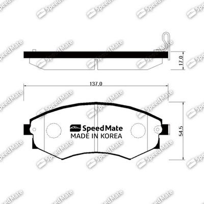 SpeedMate SM-BPH004 - Kit pastiglie freno, Freno a disco autozon.pro