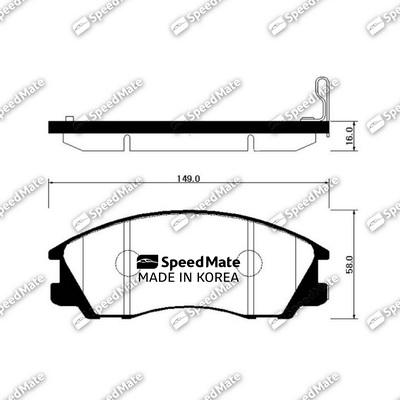 SpeedMate SM-BPH017 - Kit pastiglie freno, Freno a disco autozon.pro