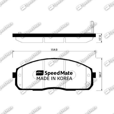 SpeedMate SM-BPH030 - Kit pastiglie freno, Freno a disco autozon.pro