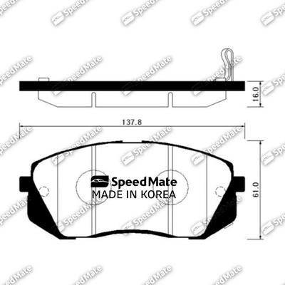 SpeedMate SM-BPH037 - Kit pastiglie freno, Freno a disco autozon.pro