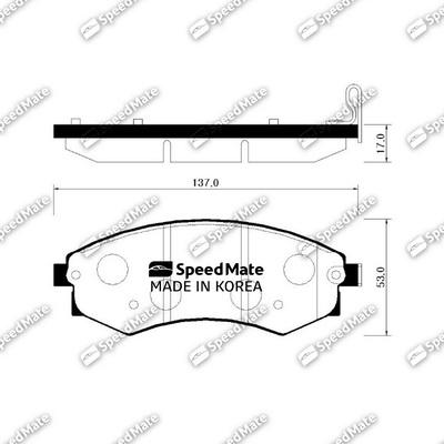 SpeedMate SM-BPH020 - Kit pastiglie freno, Freno a disco autozon.pro