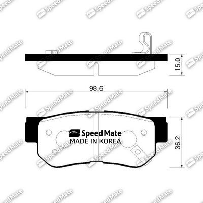 SpeedMate SM-BPH022 - Kit pastiglie freno, Freno a disco autozon.pro