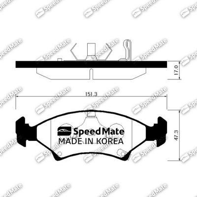 SpeedMate SM-BPK043 - Kit pastiglie freno, Freno a disco autozon.pro