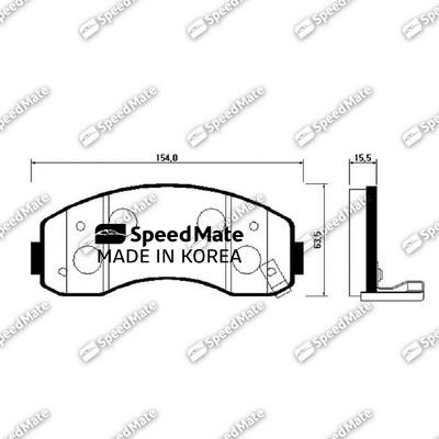 SpeedMate SM-BPK004 - Kit pastiglie freno, Freno a disco autozon.pro