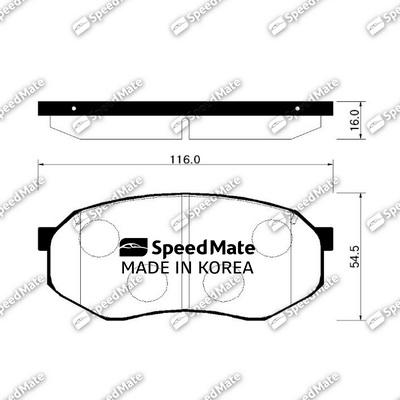 SpeedMate SM-BPK005 - Kit pastiglie freno, Freno a disco autozon.pro