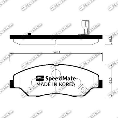 SpeedMate SM-BPK019 - Kit pastiglie freno, Freno a disco autozon.pro