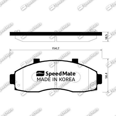 SpeedMate SM-BPK015 - Kit pastiglie freno, Freno a disco autozon.pro