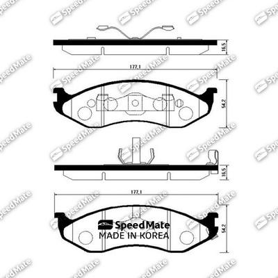 SpeedMate SM-BPK016 - Kit pastiglie freno, Freno a disco autozon.pro