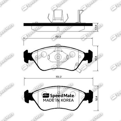 SpeedMate SM-BPK012 - Kit pastiglie freno, Freno a disco autozon.pro